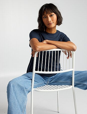 Effen T-shirt van jersey