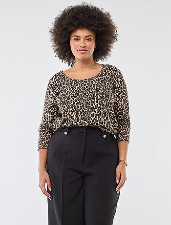 Effen T-shirt van jersey met lange mouw