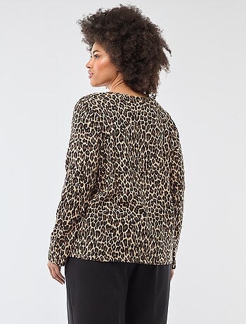 Effen T-shirt van jersey met lange mouw