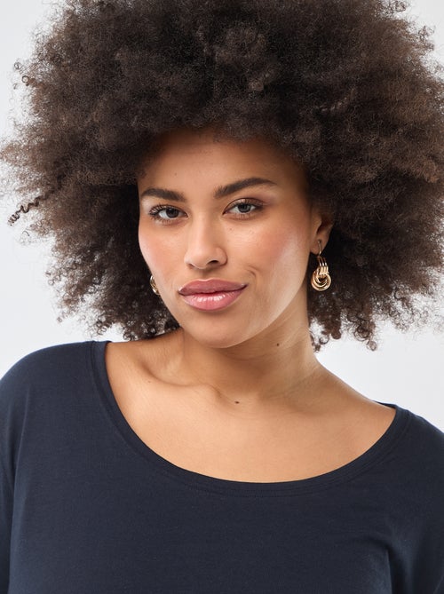 Effen T-shirt van jersey met lange mouw - Kiabi