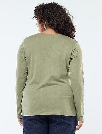 Effen T-shirt van jersey met lange mouw