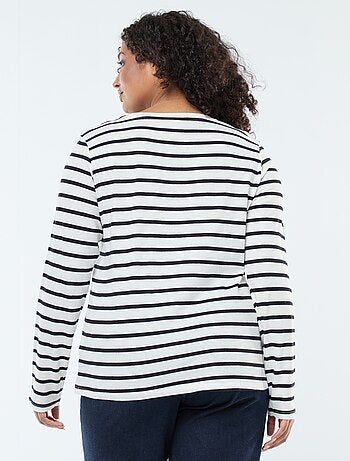 Effen T-shirt van jersey met lange mouw