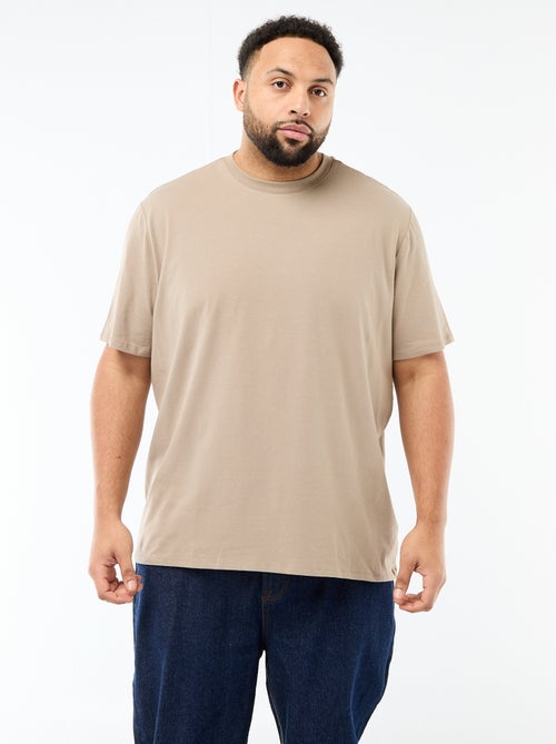 Effen T-shirt van jersey met ronde hals voor heren - Kiabi