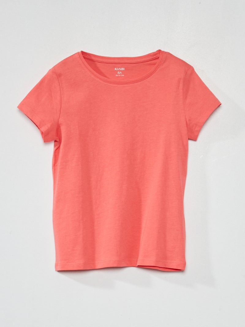 Effen T-shirt van jersey roze - Kiabi