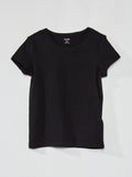 Effen T-shirt van jersey zwart - Kiabi