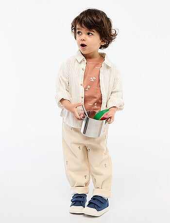 Effen T-shirt van jerseytricot