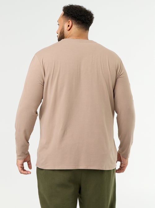Effen T-shirt van jerseytricot met lange mouwen - Kiabi