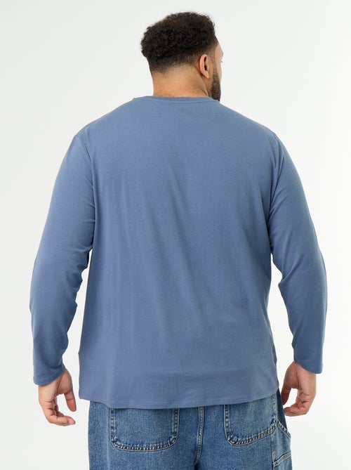 Effen T-shirt van jerseytricot met lange mouwen - Kiabi