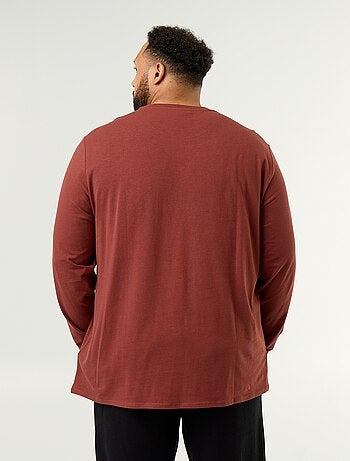 Effen T-shirt van jerseytricot met lange mouwen
