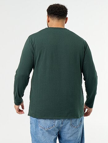 Effen T-shirt van jerseytricot met lange mouwen