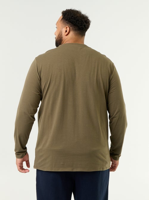 Effen T-shirt van jerseytricot met lange mouwen - Kiabi