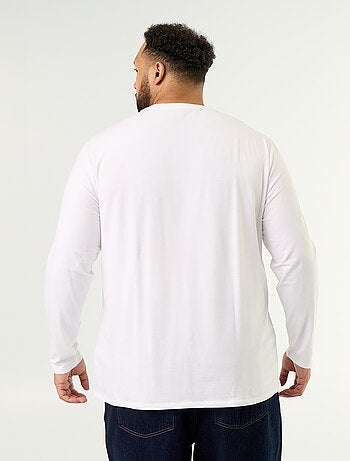 Effen T-shirt van jerseytricot met lange mouwen