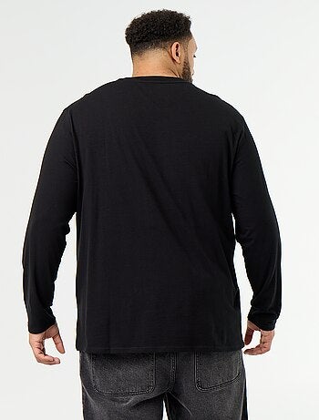 Effen T-shirt van jerseytricot met lange mouwen