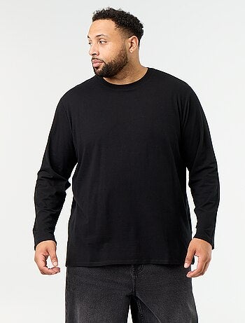 Effen T-shirt van jerseytricot met lange mouwen