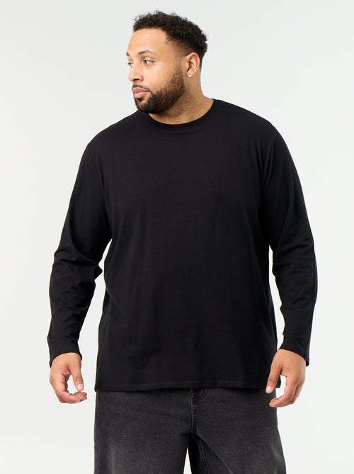 Effen T-shirt van jerseytricot met lange mouwen - Kiabi