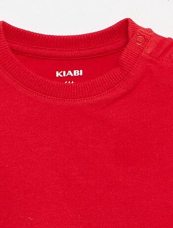 Effen T-shirt van jerseytricot