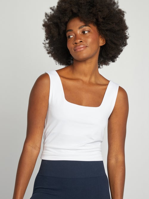 Effen tanktop voor dames met brede bandjes - Kiabi