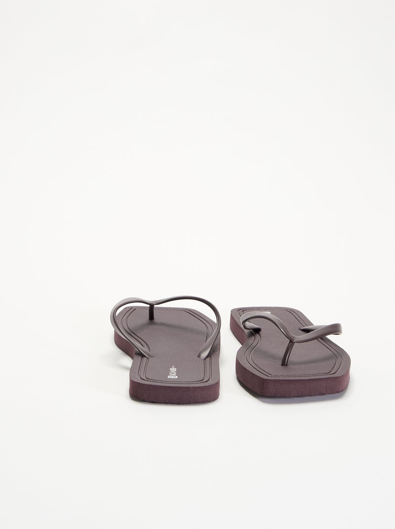 Effen teenslippers Paars - Kiabi