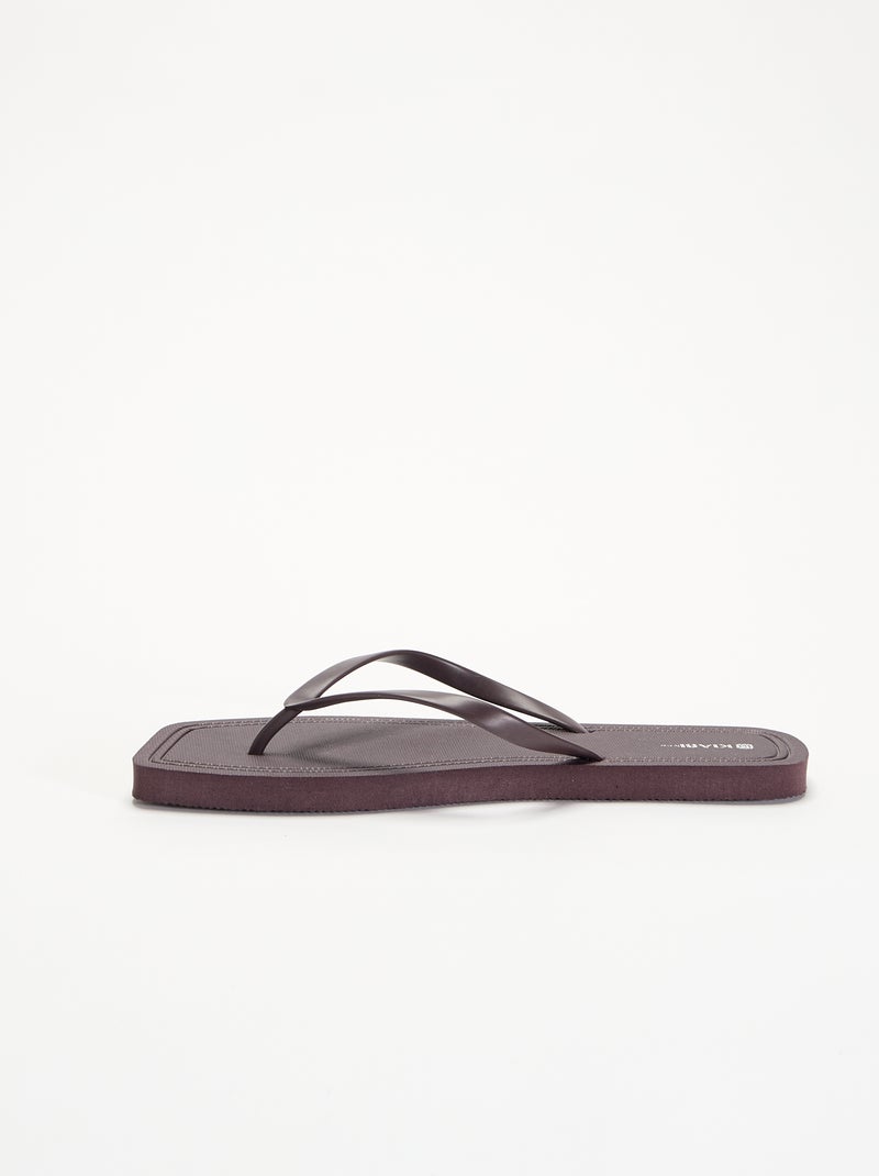 Effen teenslippers Paars - Kiabi