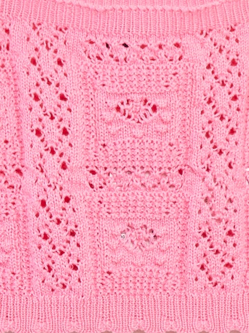 Effen top in haakwerk - Kiabi