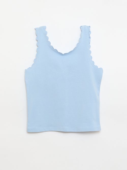 Effen top met golvende randen - Kiabi