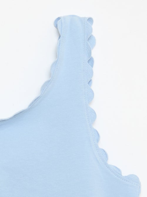 Effen top met golvende randen - Kiabi