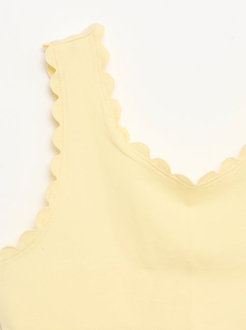 Effen top met golvende randen - Kiabi