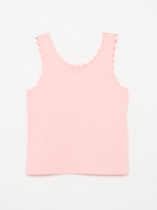 Effen top met golvende randen - Kiabi