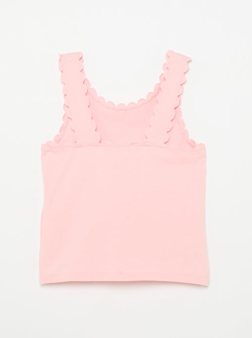 Effen top met golvende randen - Kiabi