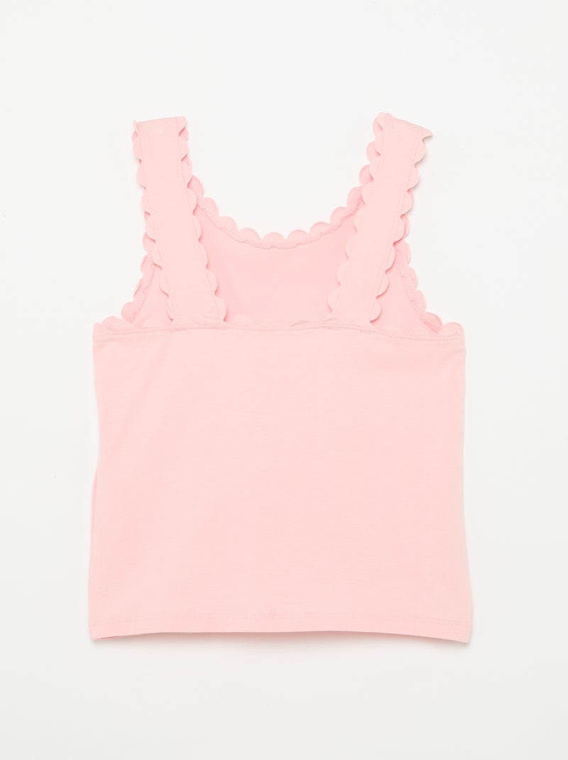 Effen top met golvende randen Rose - Kiabi