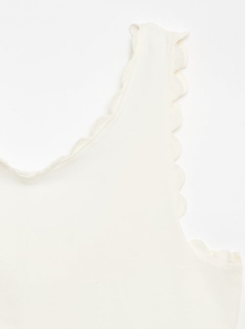 Effen top met golvende randen - Kiabi