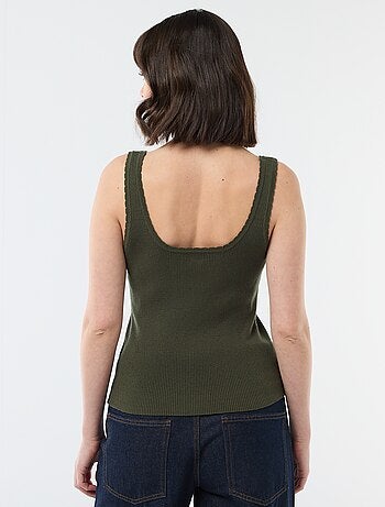 Effen top van ribstof