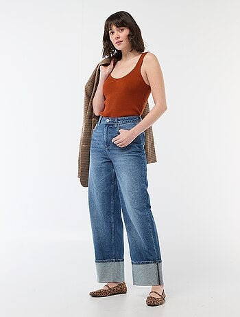 Effen top van ribstof