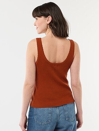 Effen top van ribstof