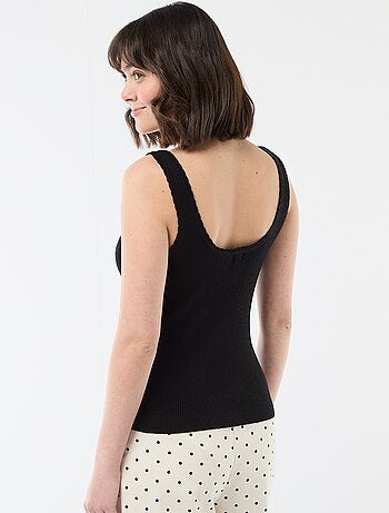 Effen top van ribstof