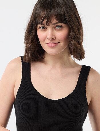 Effen top van ribstof