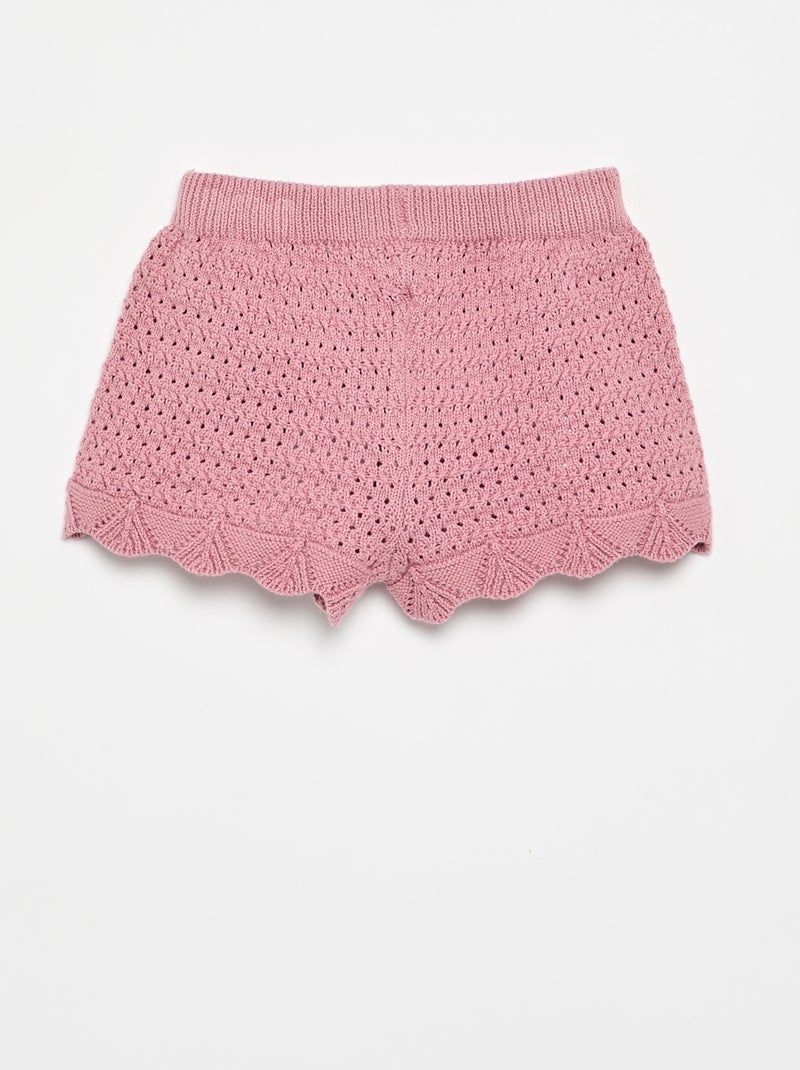 Effen tricot short Rose - Kiabi