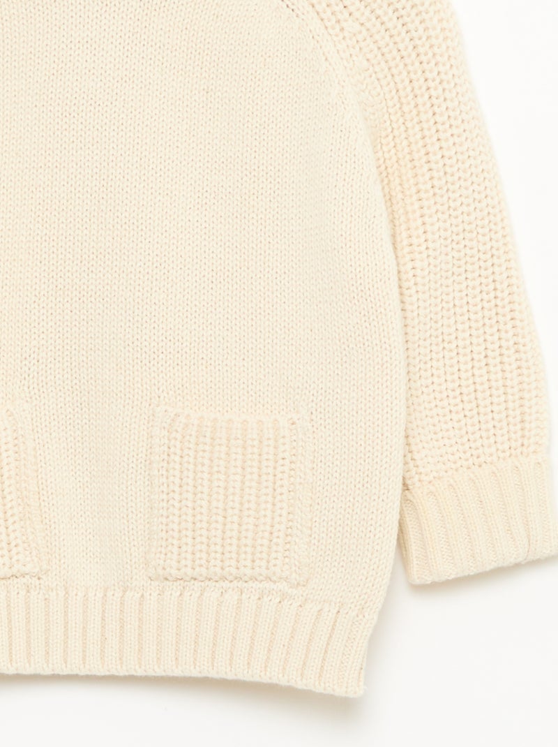 Effen tricot trui Biege - Kiabi