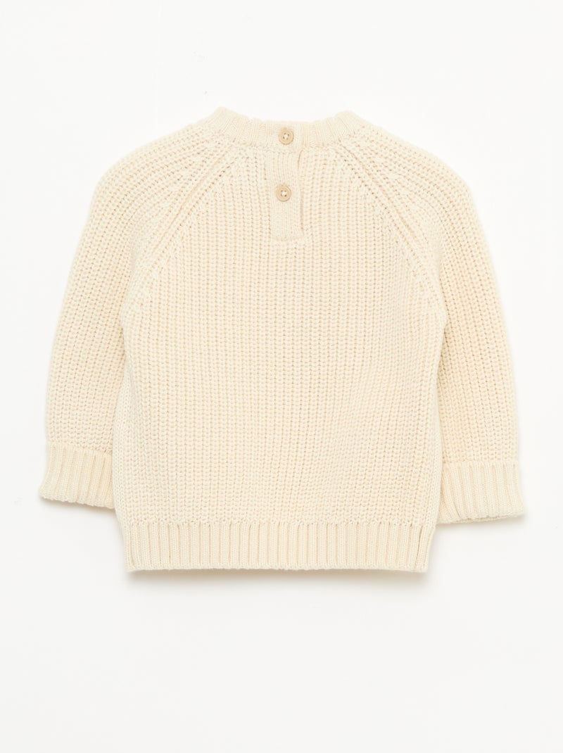 Effen tricot trui Biege - Kiabi
