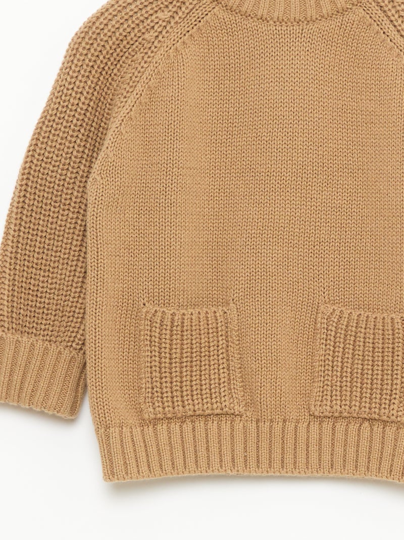 Effen tricot trui Biege - Kiabi
