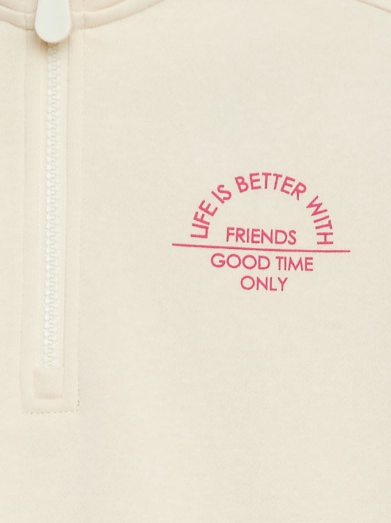 Effen trucker sweat Biege - Kiabi