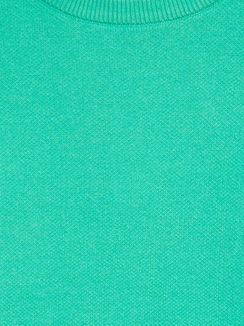 Effen trui met fijn breisel GROEN - Kiabi