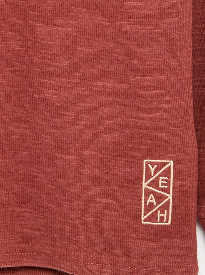 Effen trui met lange mouwen Rood - Kiabi