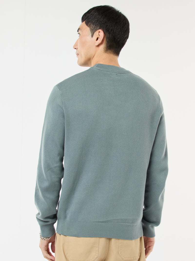 Effen trui met ronde hals Blauw - Kiabi