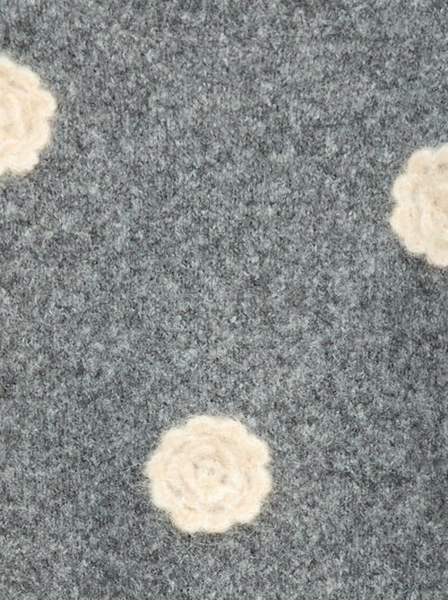 Effen trui met ronde hals en gehaakte bloemen - Kiabi