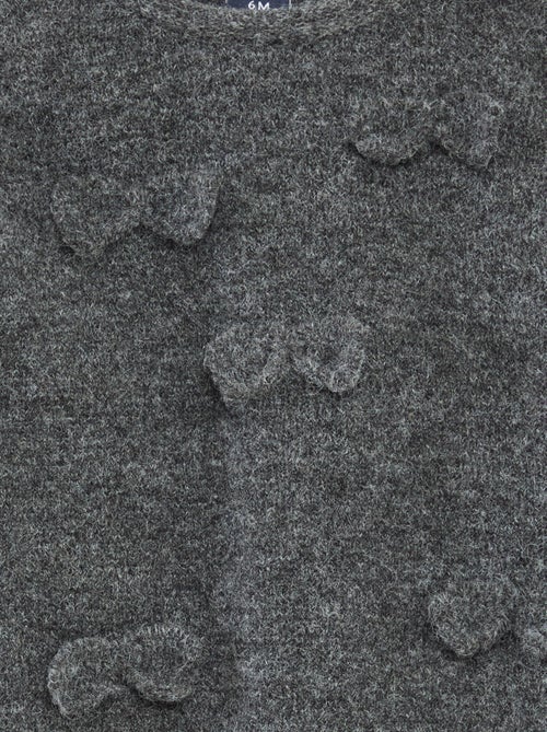 Effen trui met ronde hals en strikje - Kiabi