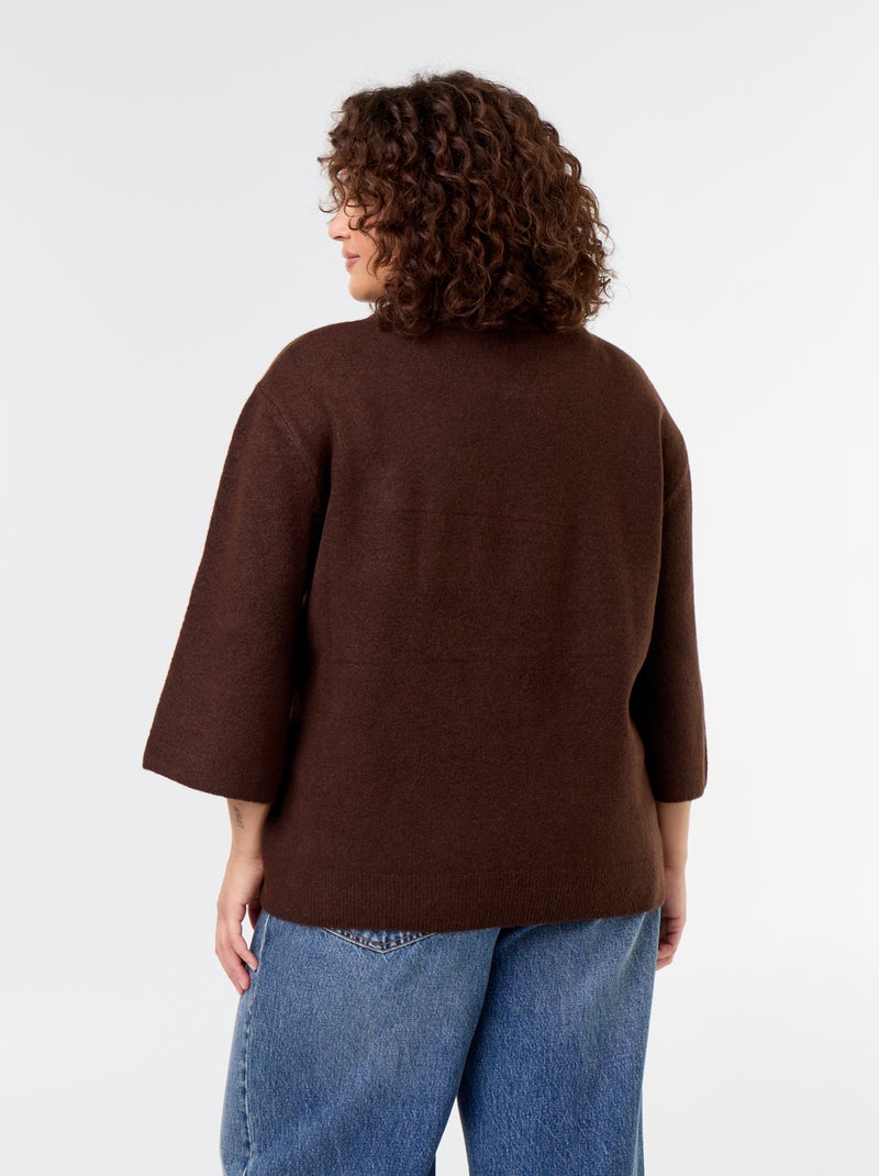Effen trui met strass Bruin - Kiabi