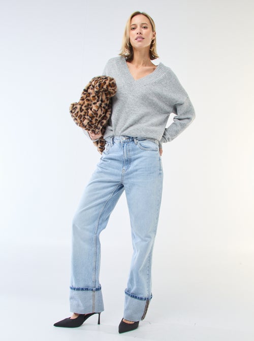 Effen trui met V-hals - Kiabi