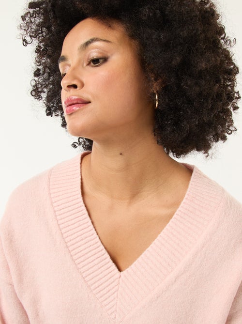 Effen trui met V-hals - Kiabi