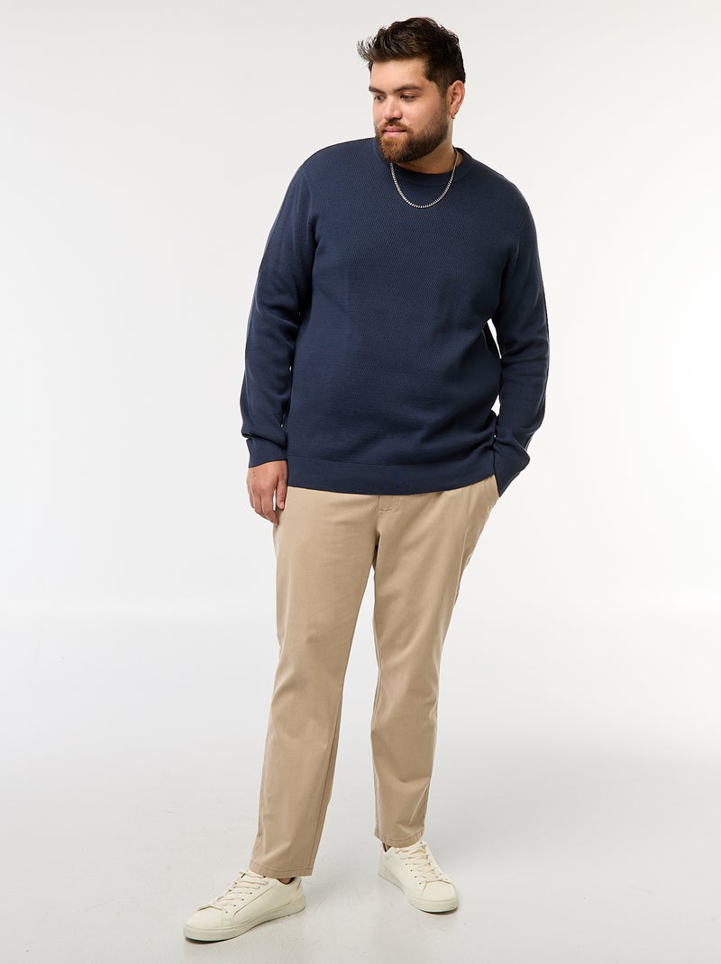 Effen trui van tricot Blauw - Kiabi